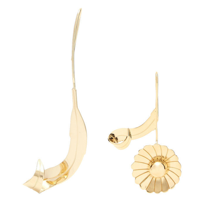 ポリッシュ Gold Brass Daisy Earrings 