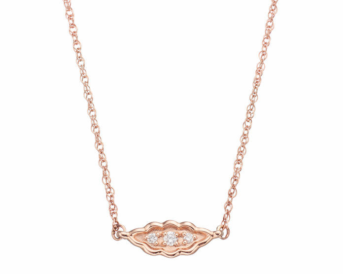 10k Rose Gold Diamond Accent Leaf Necklace 