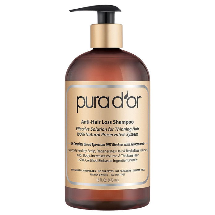 PURA D'OR Anti-Hair Loss Premium Organic Argan Oil Shampoo 