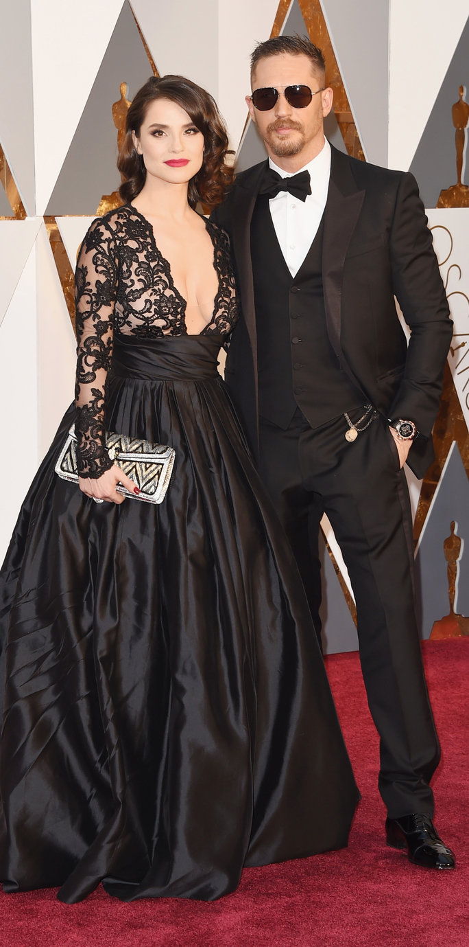 טום Hardy and wife Charlotte Riley - Oscars 2016