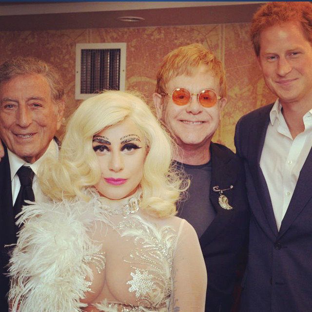 אלטון John with Tony Bennett, Lady Gaga, and Prince Harry