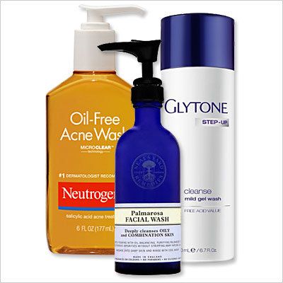 뉴트로지나 Acne Wash, Neal’s Yard Facial Wash, and Glytone Gel Wash