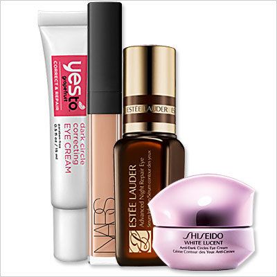 에스티 Lauder Eye Serum , NARS concelear, Shiseido Eye Cream Concealer, and Yes To Grapefruit Eye Cream