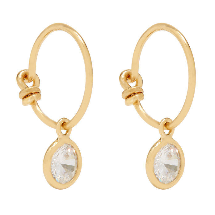 תיאודורה Warre Zircon and Gold-Plated Earrings 