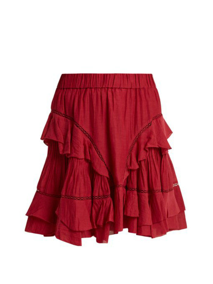 מקושקש Cotton-Blend Mini Skirt 