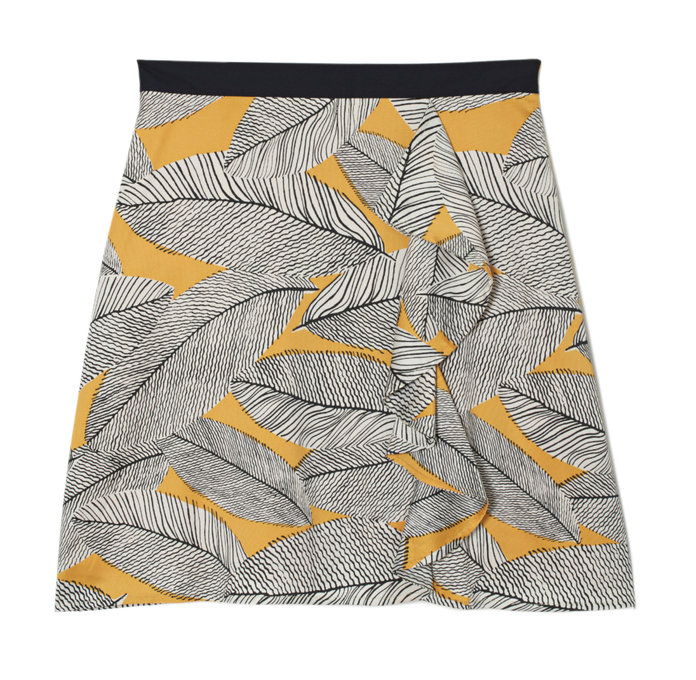 טרופי Print Ruffle Front Mini Skirt 