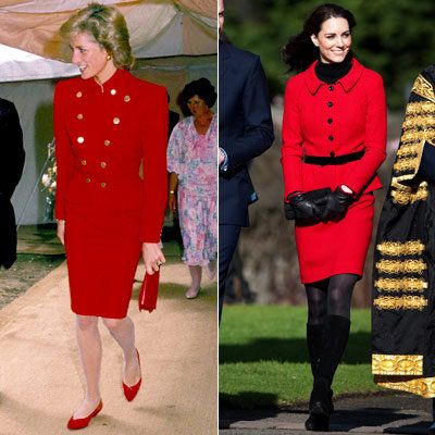 קייט Middleton - Princess Diana - Red - Suit
