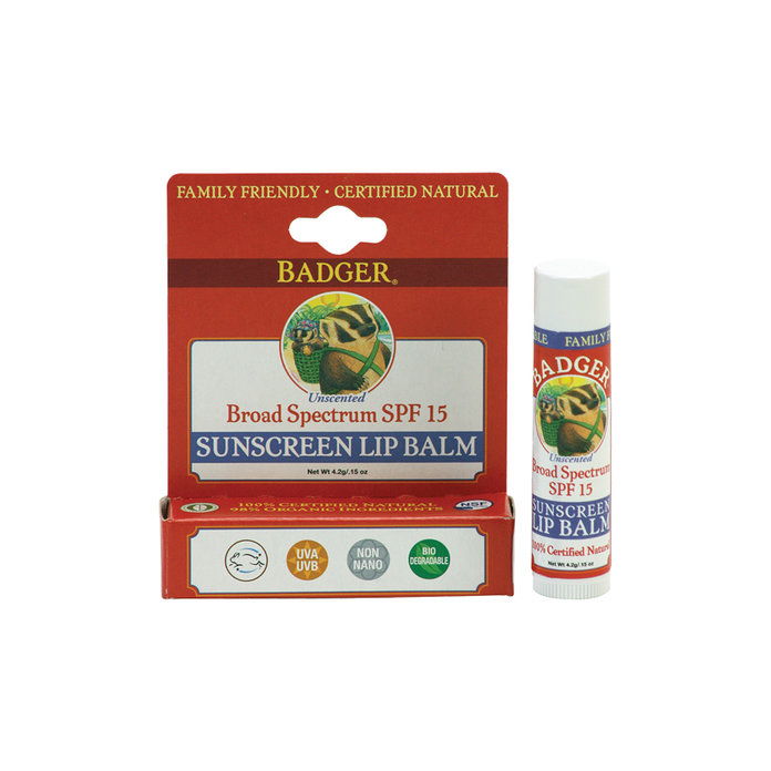 Badger Balm Sunscreen Lip Balm with SPF 15 