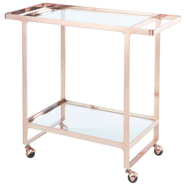 CB2 Dolce Vita Rose Gold Bar Cart 