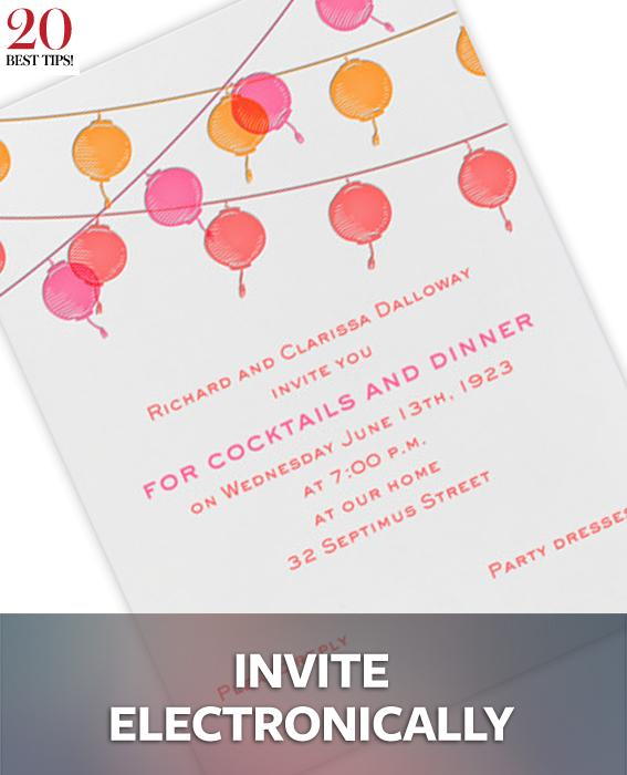 20 Tips for Party Planning - INVITE ELECTRONICALLY