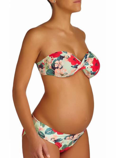 꽃 무늬의 maternity bikini