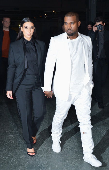 קים Kardashian and Kanye West attend the Givenchy Fall/Winter 2013 Ready-to-Wear show