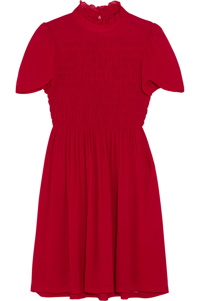 אדום smock dress