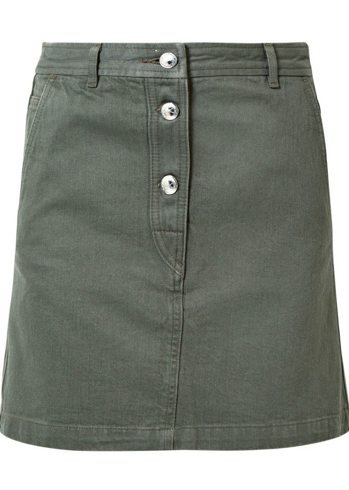 קו Denim Mini Skirt 