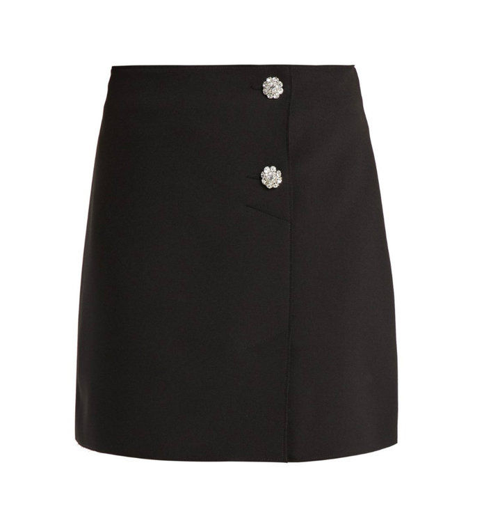 קריסטל Embellished Crepe Mini Skirt 