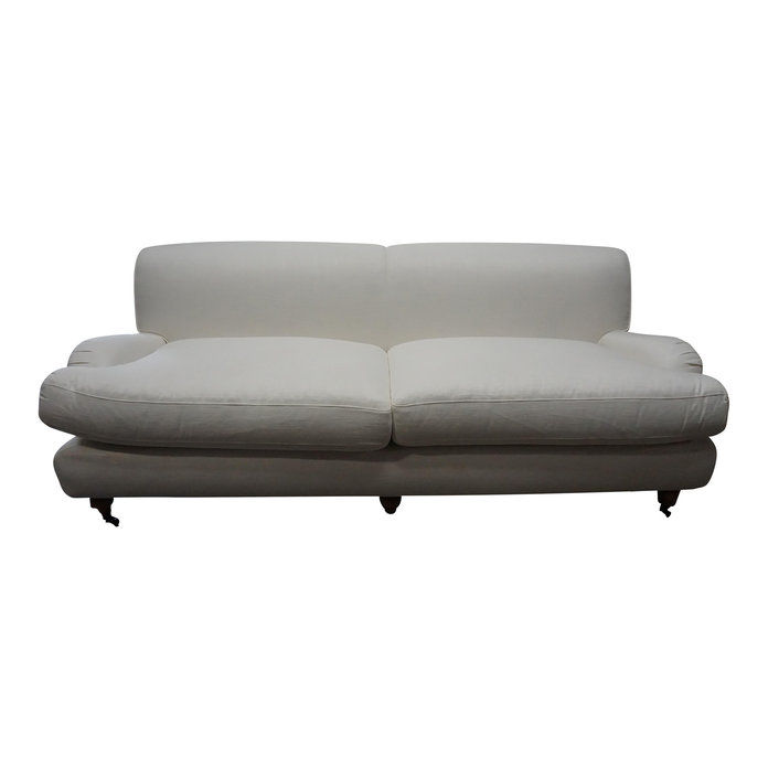 カスタム White Linen Upholstered Sofa 