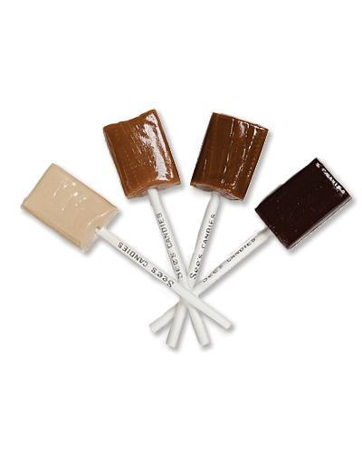 ממתק Month - See's Candy Lollipop: Vanilla, Butterscotch, Columbian Coffee, Chocolate