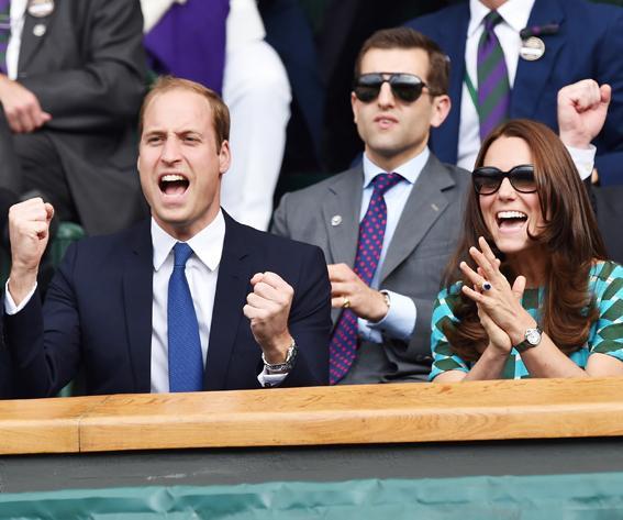 קתרין, Duchess of Cambridge and Prince William, Duke of Cambridge attend the mens singles final between Novak Djokovic and Roger Federer