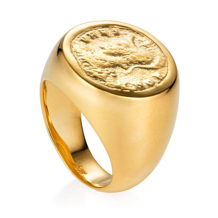 קלאסי Coin Signet Ring 