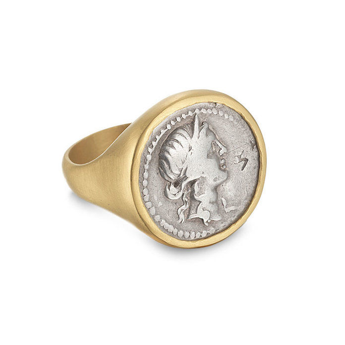 עתיק Roman Figurehead Coin Ring 