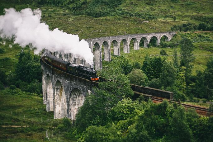 Glenfinnan Viaduct in Lochaber, Scotland 