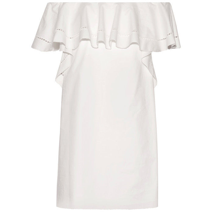 רחל ZOE Allison off-the-shoulder stretch-cotton poplin mini dress 