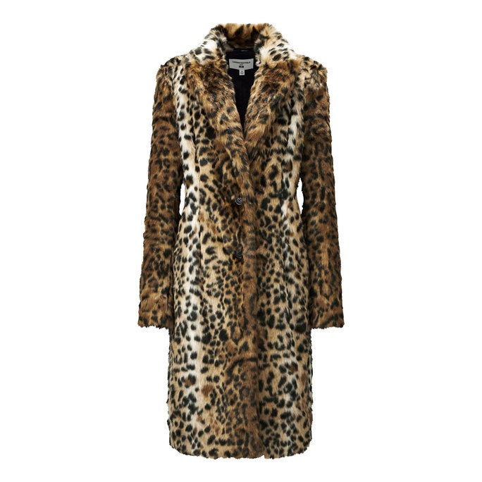 偽物 Fur Leopard-Print Coat 