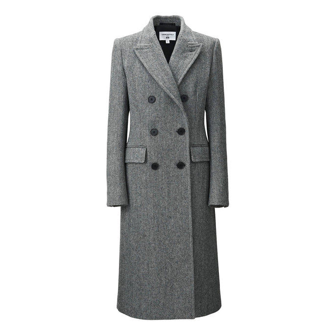 ダブルブレスト Tweed Coat 