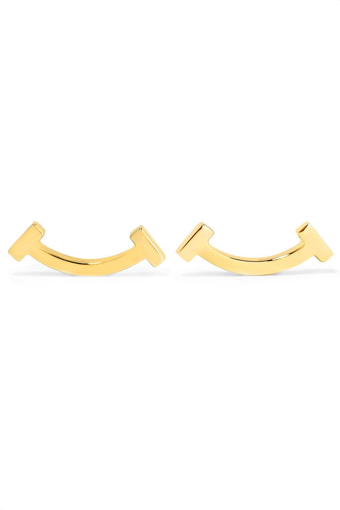 T Smile 18-karat gold stud earrings