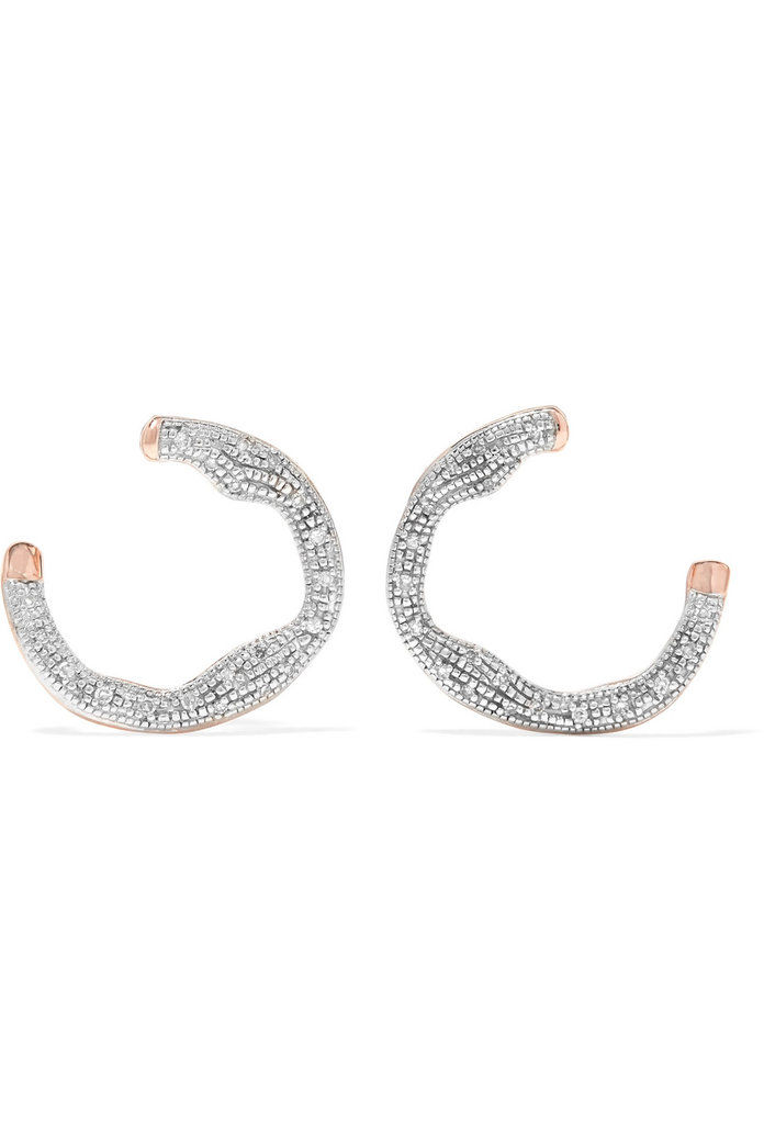 리바 rose gold vermeil diamond earrings