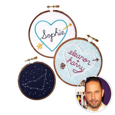 ミニチュア Rhino - Embroidered Heart and Zodiac Samplers - ideas for the tastemaker - holiday shopping