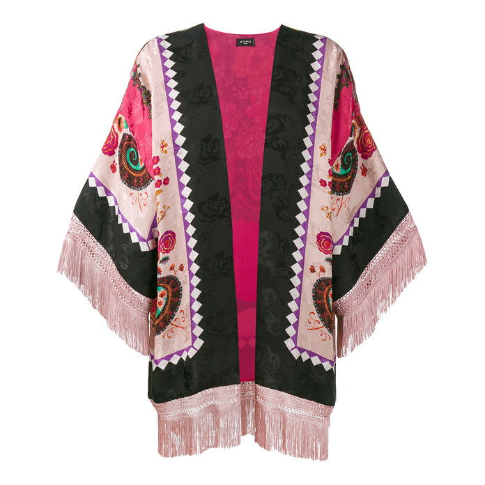 드리 워진 Printed Kimono Jacket 