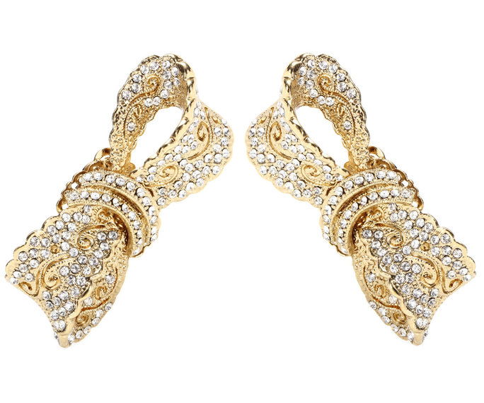 DOLCE & GABBANA Crystal-embellished clip-on earrings 