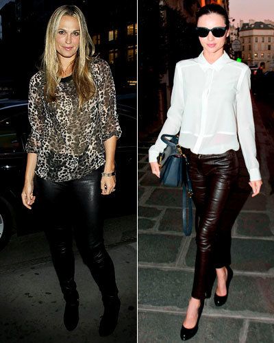 מולי Sims and Miranda Kerr in leather leggings