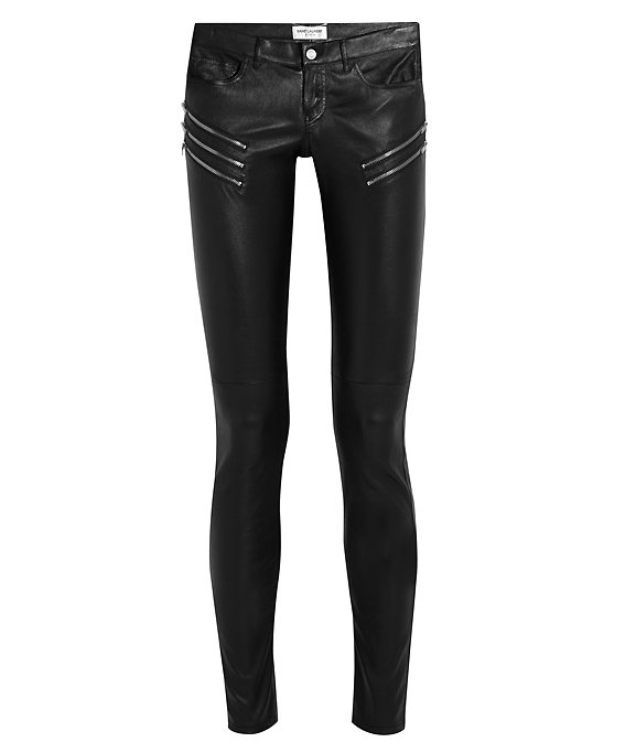 성자 Laurent Skinny Leather Trousers 
