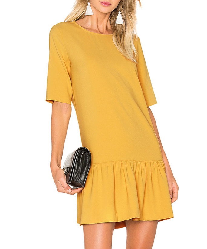 צהוב Drop-Waist Mini Dress 