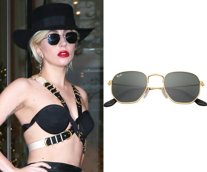 גברת Gaga in Ray-Ban sunglasses 