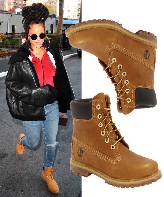 ריהאנה in Timberland boots 