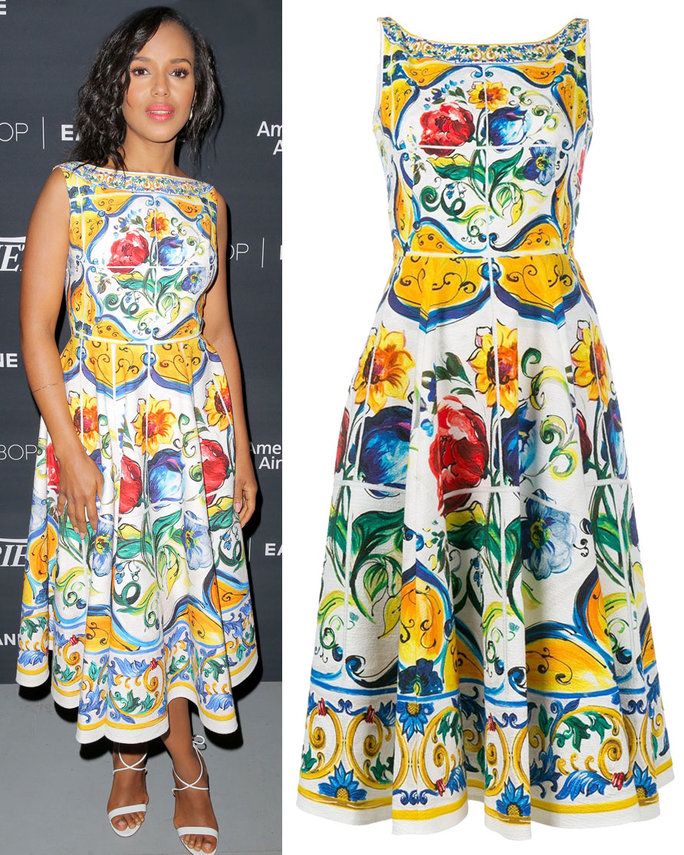 ケリー Washington in Dolce & Gabbana dress 