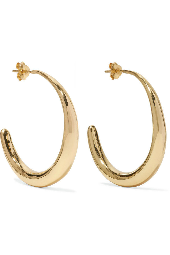 ルイーズ Olsen Large Liquid gold-plated hoop earrings 