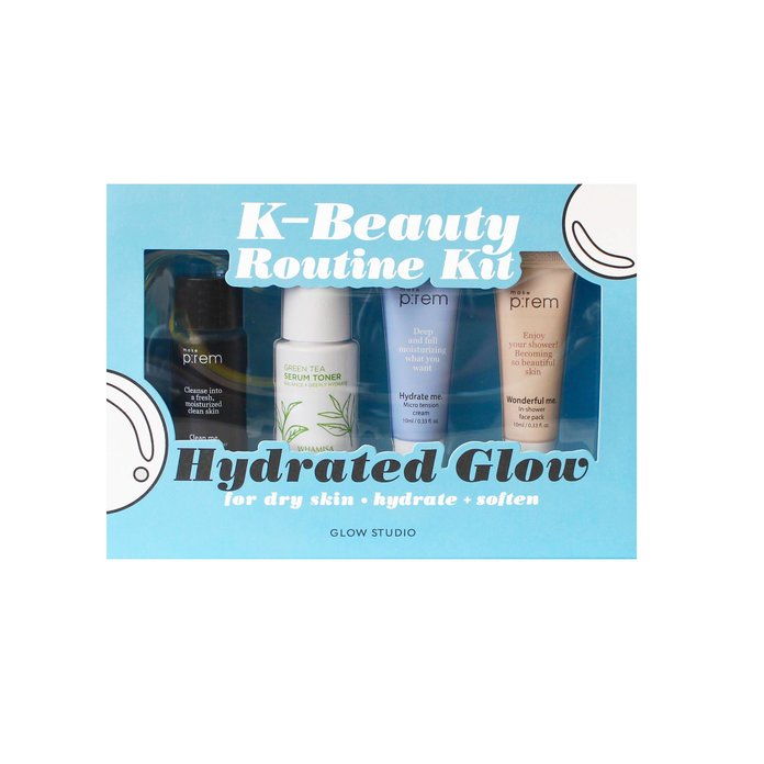 수화 된 Glow K-Beauty Routine Kit
