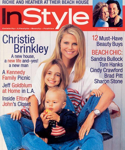 스타일 Covers - July 1996, Christie Brinkley, daughter Alexa Ray, and son Jack