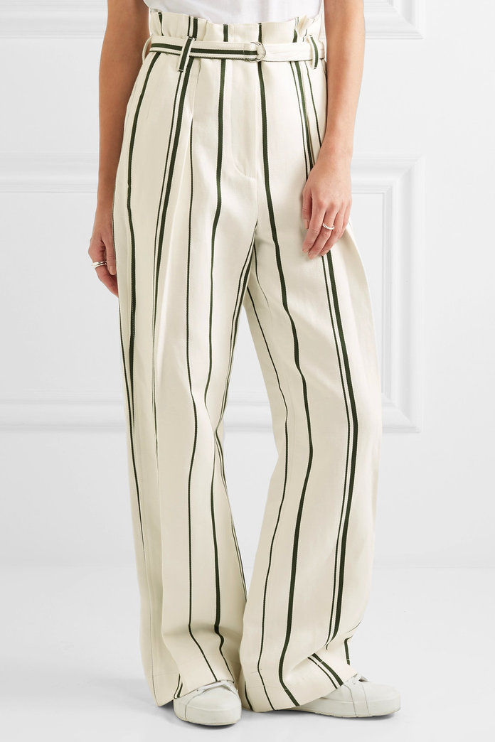 3.1 Phillip Lim Striped cotton and linen-blend wide-leg pants