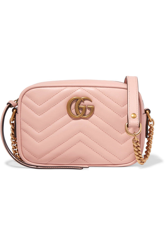 גוצ'י GG Marmont Camera mini quilted leather shoulder bag in Perfect Pink