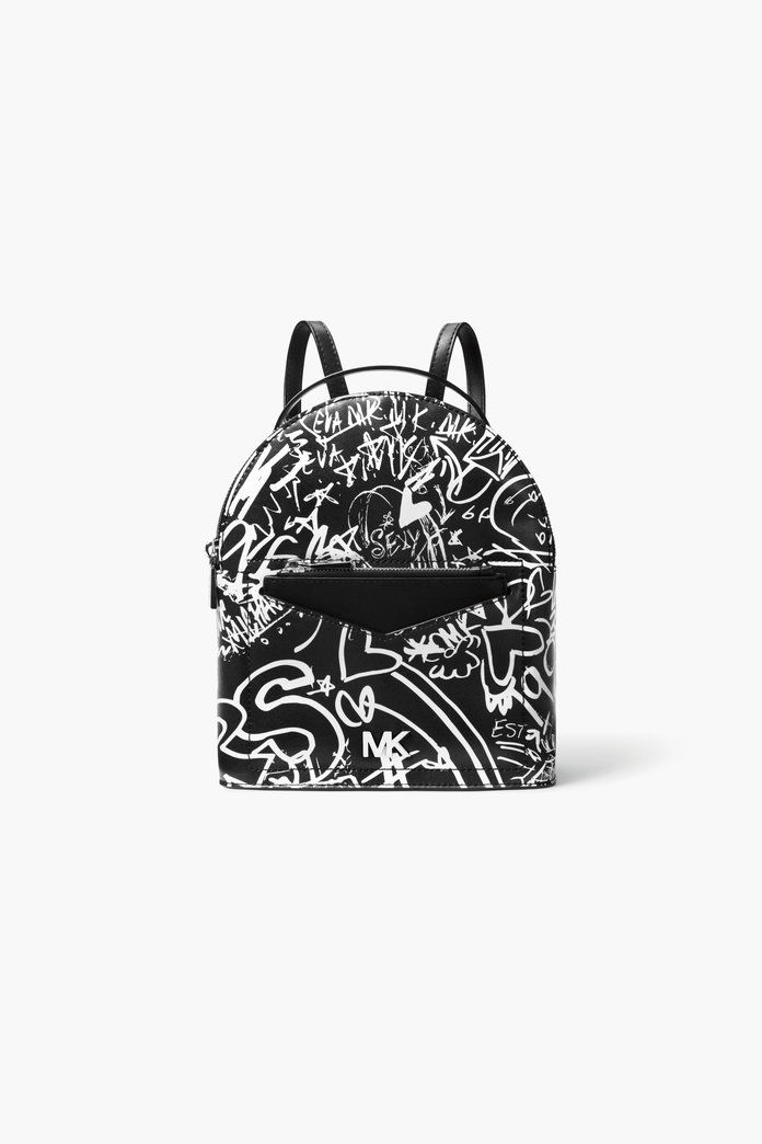 Jessa Small Graffiti Leather Convertible Backpack 