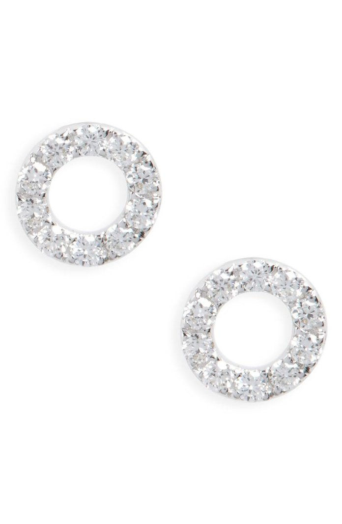 단순한 Obsessions Geo Circle Diamond Stud Earrings