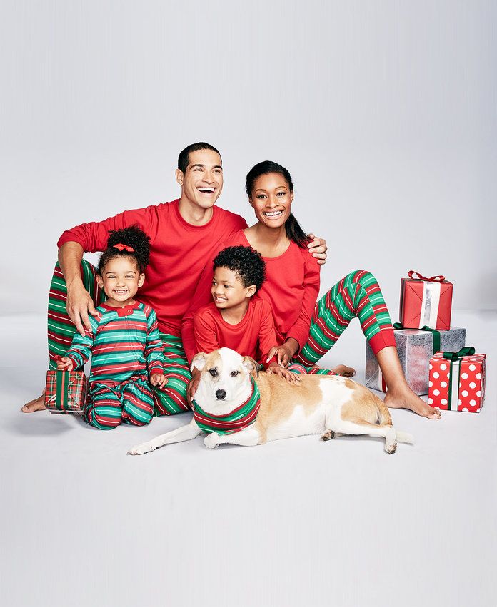 משפחה Pajamas Holiday Stripe Pajama Sets