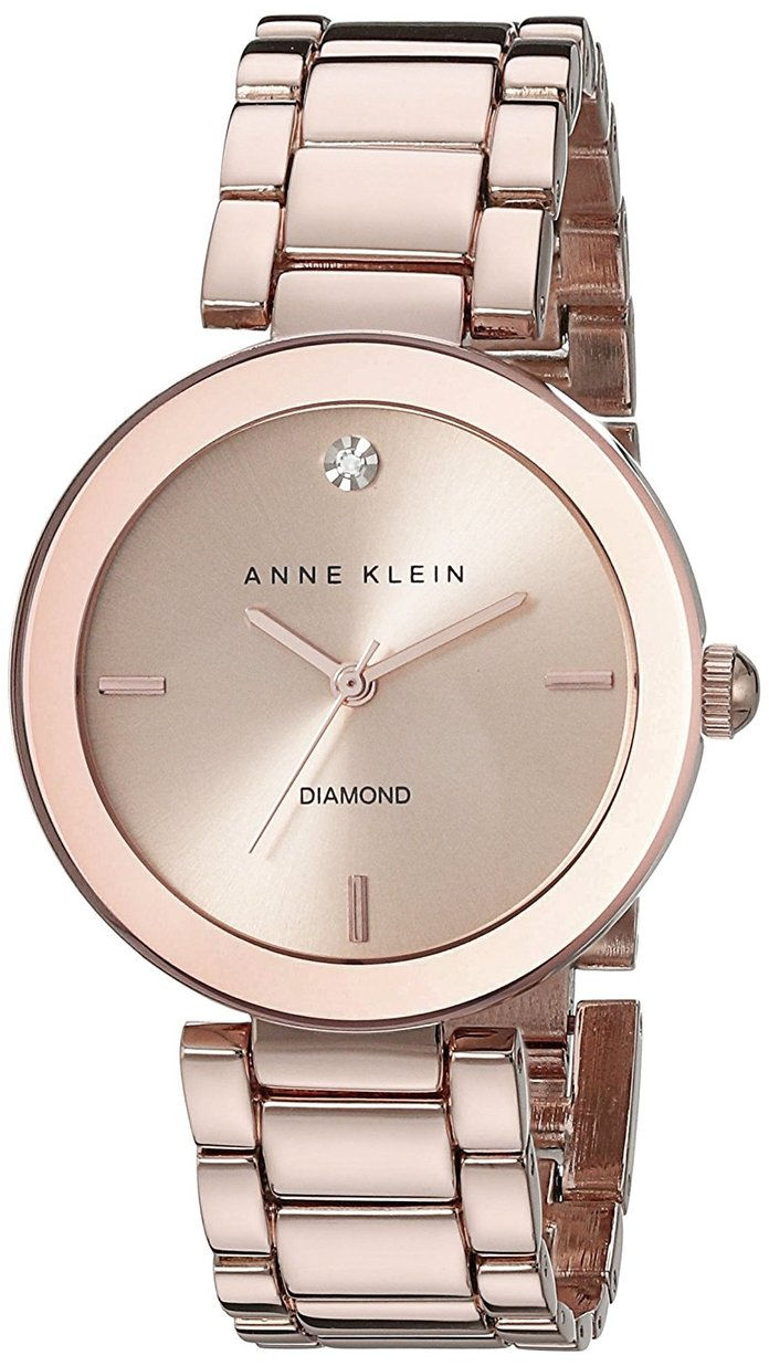 אן Klein Women's Rose Goldtone Bracelet Watch