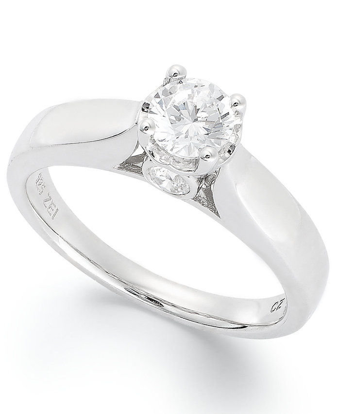 메이시's Diamond Engagement Ring in 14k White Gold