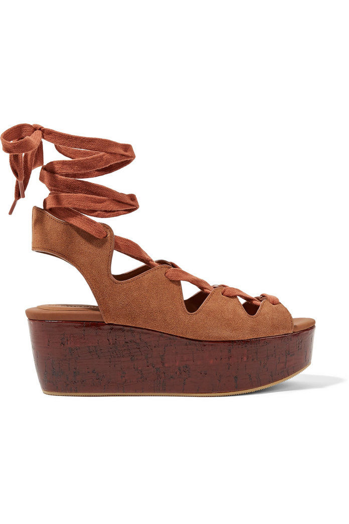 ראה BY CHLOÉ Lace-up suede platform sandals